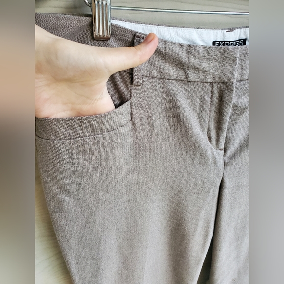 EXPRESS Khaki Beige Columnist Business Casual Professional Office Trousers Pants - Picture 5 of 15